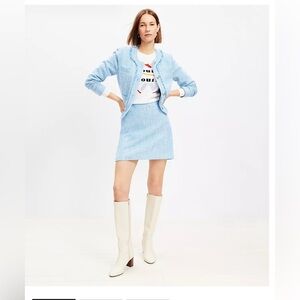 Chic Blue Tweed Skirt